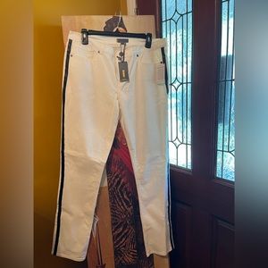 White Jeans With Black Accent
